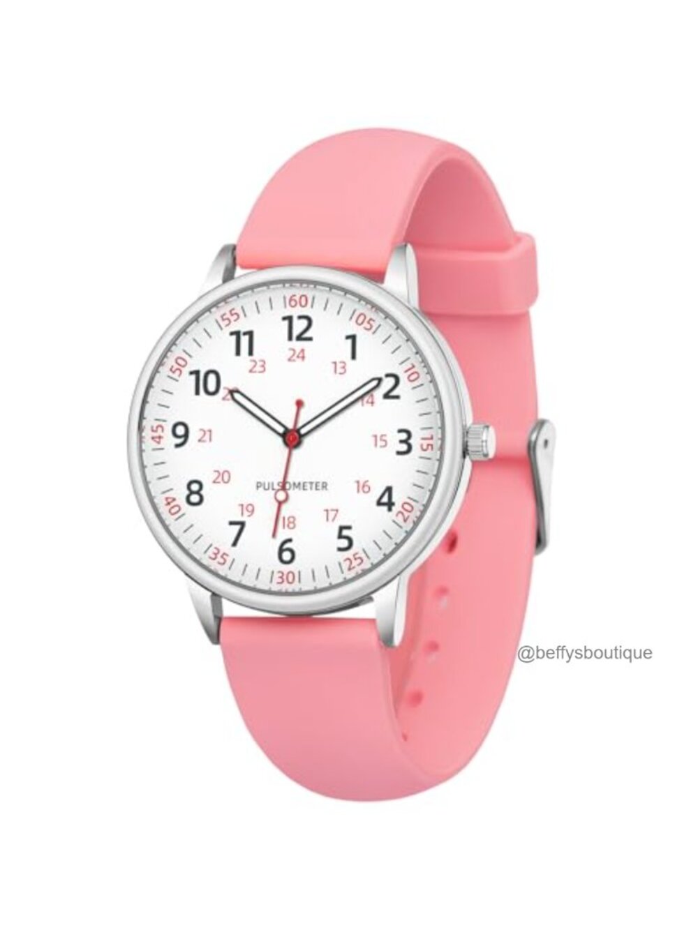 Women's Nurse Watch Easy Read Dial Silicone Band Water Resistant 38mm